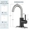 imageFORIOUS Single Handle Bathroom Sink Faucet 1 or 3 Hole Brushed Nickle 360 Swivel Gooseneck Spout LeadFree with cUPC Hose and Metal Pop Up Drain Suitable for Bar Kitchen RV VanityBlackNickel