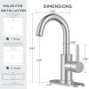 imageFORIOUS Single Handle Bathroom Sink Faucet 1 or 3 Hole Brushed Nickle 360 Swivel Gooseneck Spout LeadFree with cUPC Hose and Metal Pop Up Drain Suitable for Bar Kitchen RV VanityStainless Steel