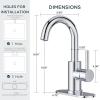 imageFORIOUS Single Handle Bathroom Sink Faucet 1 or 3 Hole Brushed Nickle 360 Swivel Gooseneck Spout LeadFree with cUPC Hose and Metal Pop Up Drain Suitable for Bar Kitchen RV VanityChrome