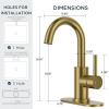imageFORIOUS Single Handle Bathroom Sink Faucet 1 or 3 Hole Brushed Nickle 360 Swivel Gooseneck Spout LeadFree with cUPC Hose and Metal Pop Up Drain Suitable for Bar Kitchen RV VanityGold
