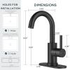 imageFORIOUS Single Handle Bathroom Sink Faucet 1 or 3 Hole Brushed Nickle 360 Swivel Gooseneck Spout LeadFree with cUPC Hose and Metal Pop Up Drain Suitable for Bar Kitchen RV VanityMatte Black