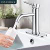 imageFORIOUS Single Hole Bathroom Faucets 1 Handle Chrome Bathroom Sink Faucet with Metal Pop up Drain and Supply Hose Suitable for Vanity Lavatory Restroom RemodelChrome