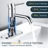 imageFORIOUS Single Hole Bathroom Faucets 1 Handle Chrome Bathroom Sink Faucet with Metal Pop up Drain and Supply Hose Suitable for Vanity Lavatory Restroom RemodelChrome