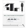 imageFORIOUS Square Matte Black Bathroom Faucets 3 Hole Waterfall 8 Inch Widespread Bathroom Sink Faucet with Metal Popup Drain and Supply Lines Two Handles for Vanity RV FarmhouseBlack and Brushed Nickel