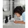 imageFORIOUS Square Matte Black Bathroom Faucets 3 Hole Waterfall 8 Inch Widespread Bathroom Sink Faucet with Metal Popup Drain and Supply Lines Two Handles for Vanity RV FarmhouseMatte Black