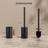 imageFORIOUS Toilet Brush and Holder Set 304 Stainless Steel Heavy Duty Base and Handle for Bathroom Deep Cleaning Toilet Bowl Cleaners Brush with Holder Space Saving for Storage Matte BlackMatte Black