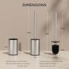 imageFORIOUS Toilet Brush and Holder Set 304 Stainless Steel Heavy Duty Base and Handle for Bathroom Deep Cleaning Toilet Bowl Cleaners Brush with Holder Space Saving for Storage Matte BlackStainless Steel