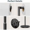 imageFORIOUS Toilet Paper Holder Stand Adjustable Stainless Steel Freestanding Toilet Paper Holder with Storage Bathroom Tissue Roll Stand Storage for 4 Rolls Matte BlackMatte Black