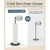 imageFORIOUS Toilet Paper Holder Stand Adjustable Stainless Steel Freestanding Toilet Paper Holder with Storage Bathroom Tissue Roll Stand Storage for 4 Rolls Matte BlackOil Rubbed Bronze