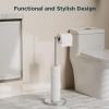 imageFORIOUS Toilet Paper Holder Stand Adjustable Stainless Steel Freestanding Toilet Paper Holder with Storage Bathroom Tissue Roll Stand Storage for 4 Rolls Matte BlackStainless Steel