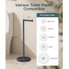 imageFORIOUS Toilet Paper Holder Stand Adjustable Stainless Steel Freestanding Toilet Paper Holder with Storage Bathroom Tissue Roll Stand Storage for 4 Rolls Matte BlackOil Rubbed Bronze