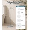imageFORIOUS Toilet Paper Holder Stand Modern Freestanding Tissue Roll Holder for Bathroom Durable SUS 304 Stainless Steel and Weighted Base Toilet Paper Stand Storage for 4 Rolls Brushed GoldStainless Steel