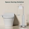 imageFORIOUS Toilet Paper Holder Stand Modern Freestanding Tissue Roll Holder for Bathroom Durable SUS 304 Stainless Steel and Weighted Base Toilet Paper Stand Storage for 4 Rolls Brushed GoldStainless Steel