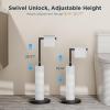 imageFORIOUS Toilet Paper Holder Stand Modern Freestanding Tissue Roll Holder for Bathroom Durable SUS 304 Stainless Steel and Weighted Base Toilet Paper Stand Storage for 4 Rolls Brushed GoldMatte Black