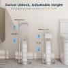 imageFORIOUS Toilet Paper Holder Stand with Shelf Adjustable Height Freestanding Toilet Paper Stand with Storage SUS 304 Stainless Steel and Weighted Base Tissue Roll Holder for Bathroom Brushed Nickel