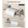 imageFORIOUS Toilet Paper Holder Wall Mount Stainless Steel Rustproof Double Post Pivoting Tissue Roll Holder for Bathroom Commercial Toilet Paper Dispenser Matte Black SquareStainless Steel