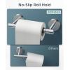 imageFORIOUS Toilet Paper Holder Wall Mount Stainless Steel Rustproof Double Post Pivoting Tissue Roll Holder for Bathroom Commercial Toilet Paper Dispenser Matte Black SquareChrome