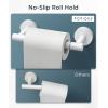 imageFORIOUS Toilet Paper Holder Wall Mount Stainless Steel Rustproof Double Post Pivoting Tissue Roll Holder for Bathroom Commercial Toilet Paper Dispenser Matte Black SquareWhite