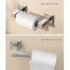 imageFORIOUS Toilet Paper Holder Wall Mount Stainless Steel Rustproof Double Post Pivoting Tissue Roll Holder for Bathroom Commercial Toilet Paper Dispenser Matte Black SquareStainless Steel