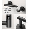 imageFORIOUS Toilet Paper Holder Wall Mount Stainless Steel Rustproof Double Post Pivoting Tissue Roll Holder for Bathroom Commercial Toilet Paper Dispenser Matte Black SquareMatte Black