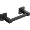 imageFORIOUS Toilet Paper Holder Wall Mount Stainless Steel Rustproof Double Post Pivoting Tissue Roll Holder for Bathroom Commercial Toilet Paper Dispenser Matte Black SquareMatte Black