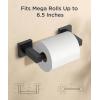 imageFORIOUS Toilet Paper Holder Wall Mount Stainless Steel Rustproof Double Post Pivoting Tissue Roll Holder for Bathroom Commercial Toilet Paper Dispenser Matte Black SquareMatte Black