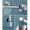imageFORIOUS Toilet Paper Holder Wall Mount Stainless Steel Rustproof Double Post Pivoting Tissue Roll Holder for Bathroom Commercial Toilet Paper Dispenser Matte Black SquareChrome
