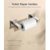 imageFORIOUS Toilet Paper Holder Wall Mount Stainless Steel Rustproof Double Post Pivoting Tissue Roll Holder for Bathroom Commercial Toilet Paper Dispenser Matte Black SquareStainless Steel