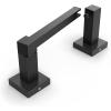imageFORIOUS Toilet Paper Holder Wall Mount Stainless Steel Rustproof Double Post Pivoting Tissue Roll Holder for Bathroom Commercial Toilet Paper Dispenser Matte Black SquareMatte Black