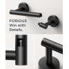 imageFORIOUS Toilet Paper Holder Wall Mount Stainless Steel Rustproof Double Post Pivoting Tissue Roll Holder for Bathroom Commercial Toilet Paper Dispenser Matte Black SquareMatte Black