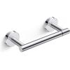 imageFORIOUS Toilet Paper Holder Wall Mount Stainless Steel Rustproof Double Post Pivoting Tissue Roll Holder for Bathroom Commercial Toilet Paper Dispenser Matte Black SquareChrome