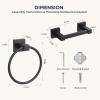 imageFORIOUS Toilet Paper Holder Wall Mount and Hand Towel Ring Set SUS 304 Stainless Steel Double Post Pivoting Tissue Roll Holder Modern Bathroom Hardware Accessories Set Matte BlackMatte Black