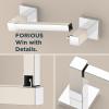 imageFORIOUS Toilet Paper Holder Wall Mount and Hand Towel Ring Set SUS 304 Stainless Steel Double Post Pivoting Tissue Roll Holder Modern Bathroom Hardware Accessories Set Matte BlackChrome