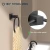 imageFORIOUS Toilet Paper Holder Wall Mount and Hand Towel Ring Set SUS 304 Stainless Steel Double Post Pivoting Tissue Roll Holder Modern Bathroom Hardware Accessories Set Matte BlackMatte Black