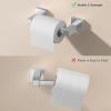 imageFORIOUS Toilet Paper Holder Wall Mount and Hand Towel Ring Set SUS 304 Stainless Steel Double Post Pivoting Tissue Roll Holder Modern Bathroom Hardware Accessories Set Matte BlackStainless Steel