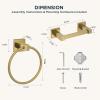 imageFORIOUS Toilet Paper Holder Wall Mount and Hand Towel Ring Set SUS 304 Stainless Steel Double Post Pivoting Tissue Roll Holder Modern Bathroom Hardware Accessories Set Matte BlackBrushed Gold