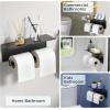 imageFORIOUS Toilet Paper Holder with Shelf 304 Stainless Steel Wall Mount Commercial Toilet Paper Dispenser Double Tissue Roll Holder for Bathroom Brushed NickelMatte Black