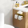 imageFORIOUS Toilet Paper Holder with Shelf 304 Stainless Steel Wall Mount Commercial Toilet Paper Dispenser Double Tissue Roll Holder for Bathroom Brushed NickelBrushed Gold