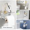 imageFORIOUS Toilet Paper Holder with Shelf Adhesive or Screw Wall Mount Toilet Roll Holder for Bathroom Rustproof 304 Stainless Steel Commercial Toilet Tissue Holder with Phone Shelf Brushed NickelChrome