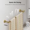 imageFORIOUS Towel Racks for Bathroom Wall Mounted Stainless Steel Bathroom Towel Rack 24 Inch Includes Wall Mounting Hardware Brushed Nickel Total Length 26InchBrushed Gold