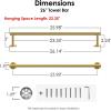 imageFORIOUS Towel Racks for Bathroom Wall Mounted Stainless Steel Bathroom Towel Rack 24 Inch Includes Wall Mounting Hardware Brushed Nickel Total Length 26InchBrushed Gold