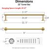 imageFORIOUS Towel Racks for Bathroom Wall Mounted Stainless Steel Bathroom Towel Rack 24 Inch Includes Wall Mounting Hardware Brushed Nickel Total Length 26InchBrushed Gold