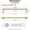 imageFORIOUS Towel Racks for Bathroom Wall Mounted Stainless Steel Bathroom Towel Rack 24 Inch Includes Wall Mounting Hardware Brushed Nickel Total Length 26InchBrushed Gold