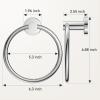 imageFORIOUS Towel Ring SUS304 Stainless Steel Modern Hand Towel Holder Rack Hanger Round for Bathroom Wall Mounted Ideal for Bath Kitchen RV Matte BlackChrome
