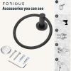 imageFORIOUS Towel Ring SUS304 Stainless Steel Modern Hand Towel Holder Rack Hanger Round for Bathroom Wall Mounted Ideal for Bath Kitchen RV Matte BlackMatte Black