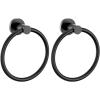 imageFORIOUS Towel Ring SUS304 Stainless Steel Modern Hand Towel Holder Rack Hanger Round for Bathroom Wall Mounted Ideal for Bath Kitchen RV Matte BlackMatte Black