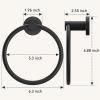 imageFORIOUS Towel Ring SUS304 Stainless Steel Modern Hand Towel Holder Rack Hanger Round for Bathroom Wall Mounted Ideal for Bath Kitchen RV Matte BlackMatte Black