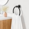 imageFORIOUS Towel Ring SUS304 Stainless Steel Modern Hand Towel Holder Rack Hanger Round for Bathroom Wall Mounted Ideal for Bath Kitchen RV Matte BlackMatte Black