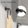 imageFORIOUS Towel Ring SUS304 Stainless Steel Modern Hand Towel Holder Rack Hanger Round for Bathroom Wall Mounted Ideal for Bath Kitchen RV Matte BlackOil Rubbed Bronze