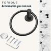 imageFORIOUS Towel Ring SUS304 Stainless Steel Modern Hand Towel Holder Rack Hanger Round for Bathroom Wall Mounted Ideal for Bath Kitchen RV Matte BlackOil Rubbed Bronze